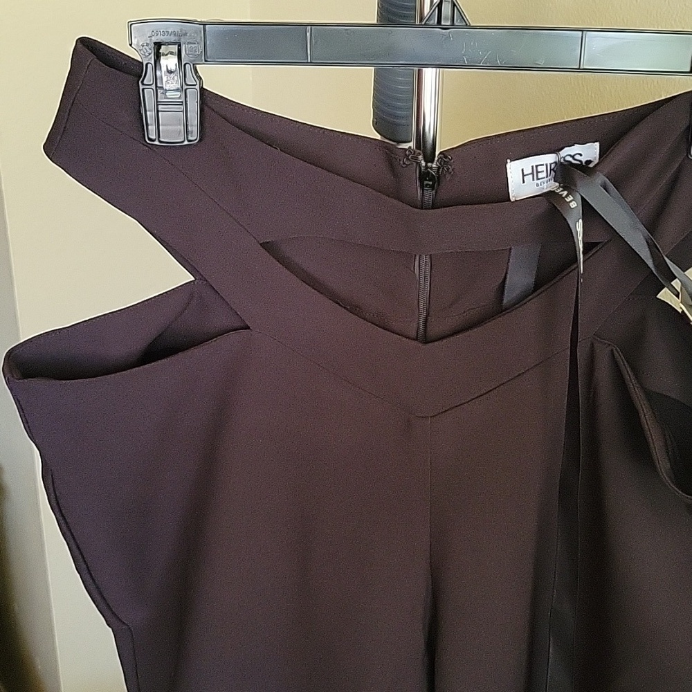 NWOT Heiress Beverly Hills Black Cut-Out High-Waist Trousers Sz L - Picture 7 of 14